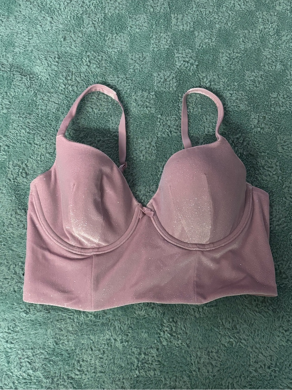 Victoria's Secret Longline Shimmer Underwire Bra in Dusty Lavender